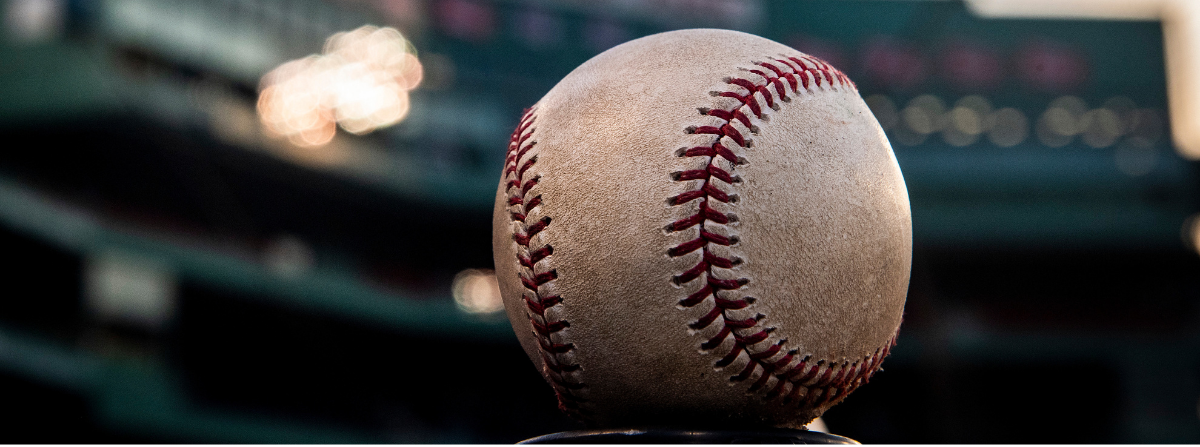 Baseball on the field at Fenway Park