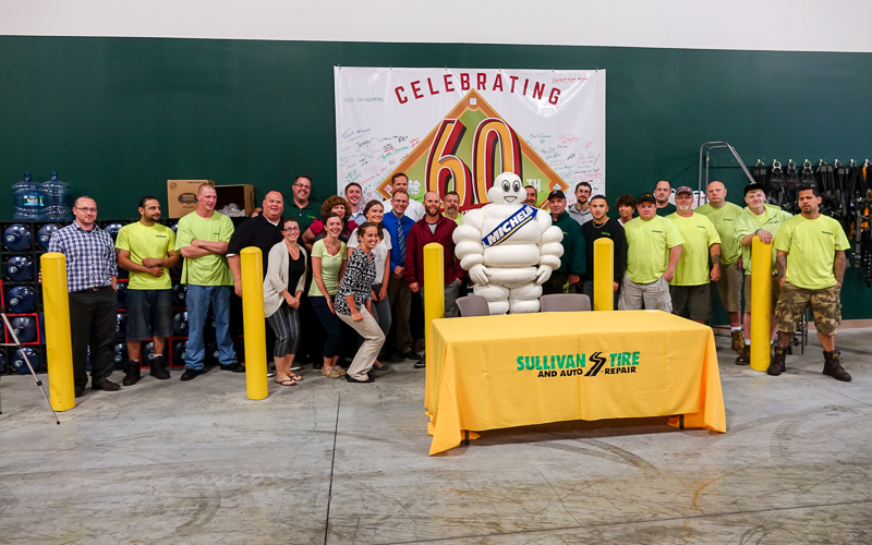 Employees meet with Dustin Pedroia