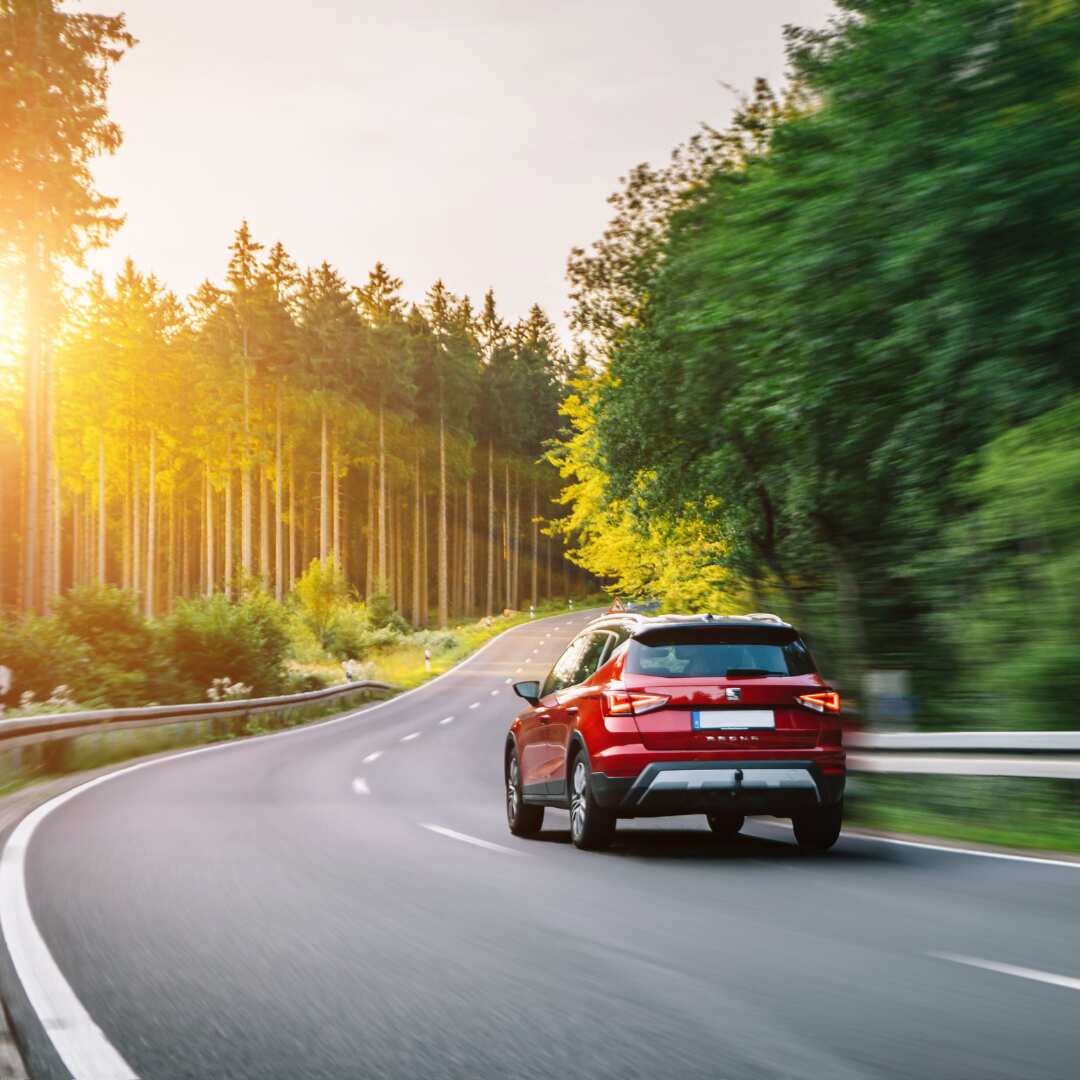 Car driving on a road