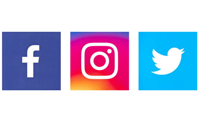 Facebook, Instagram, and Twitter Icons